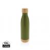 Vacuum stainless steel bottle with bamboo lid and bottom