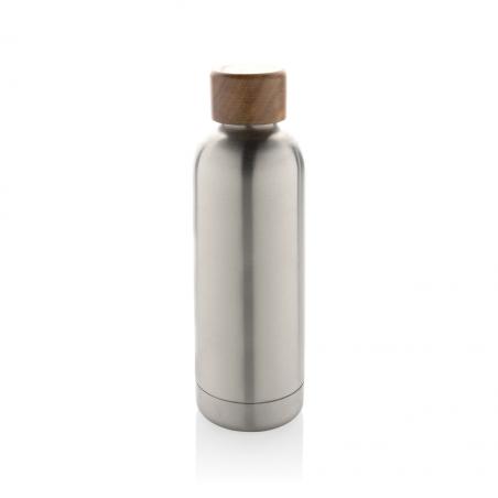 Wood RCS certified recycled stainless steel vacuum bottle