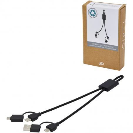 Connect 6-in-1 45w Schnelllade- & datentransferkabel aus recyceltem RCS aluminium 