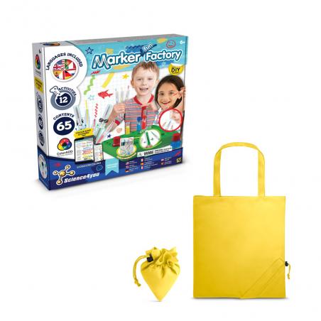 Educational kit supplied with a 190t folding gift bag Diy pen factory kit ii