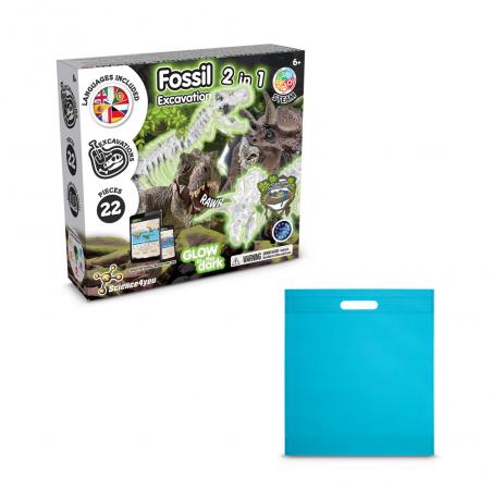 Educational game supplied with a nonwoven gift bag 80 gm² in 1 fossil excavation kit iv