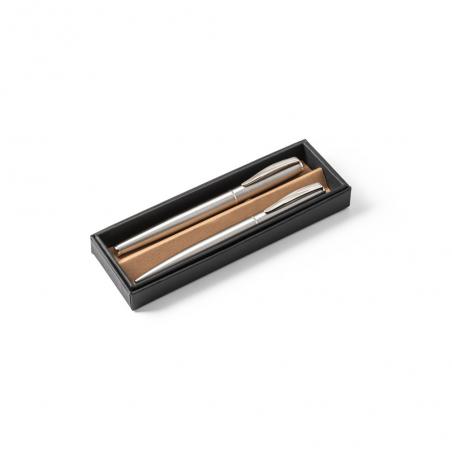 Roller and ballpoint pen set made from 53% recycled stainless steel Ella