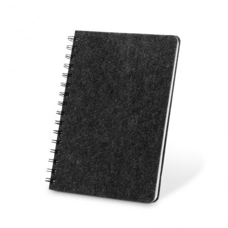 A5 notebook with semihard cover in recycled felt 100% rpet with rings and lined pages Mishima
