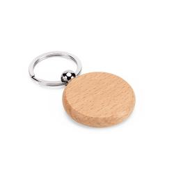 Round keyring in beech wood...