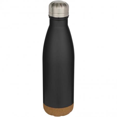 Cove 500 ml doppelwandige, vakuumisolierte trinkflasche aus edelstahl mit korkdetails 