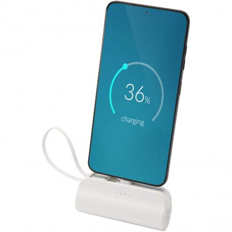 Alnair 10 W 5000 mah typ C powerbank aus recyceltem kunststoff mit integriertem klappständer und 2 in 1 kabel 