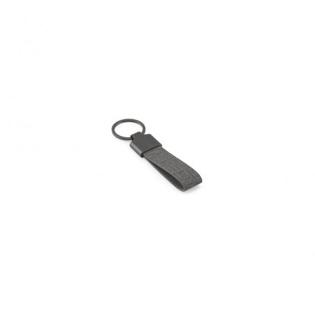 Rectangularshaped keyring made of metal and recycled pet 30% recycled Raven