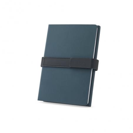 A5 notepad in pu 50% recycled with two blocks lined pages and plain pages Sanderson