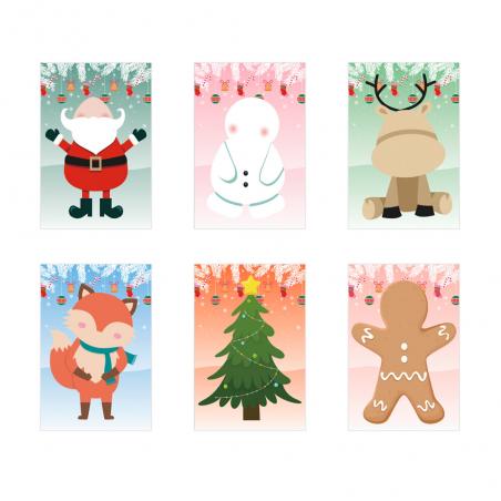 Set of six sheets with christmas figures and 3 sheets of stickers Glimn