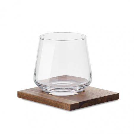 Glas mit untersetzer Drinks