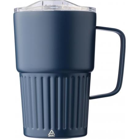 Recycelter Edelstahl-Reisebecher mit doppelter Wand (450 ml) von Calo