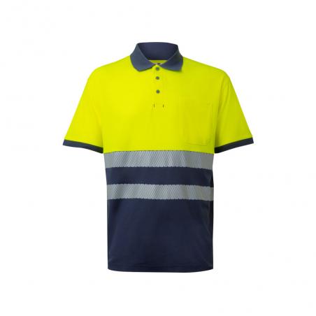 Twotone piqué polo shirt 150gm² with short sleeves in cotton 55% and polyester 45% Vl achelous