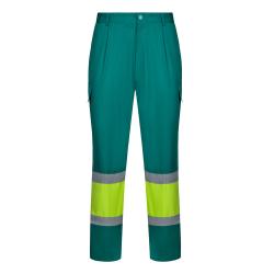 Twotone trousers in twill...