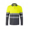 Twotone piqué polo shirt 150gm² with long sleeves in cotton 55% and polyester 45% Vl pluto large