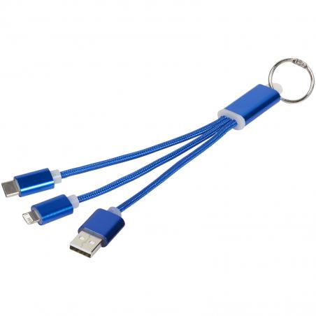 Metal 3-in-1 ladekabel mit schlüsselanhänger 