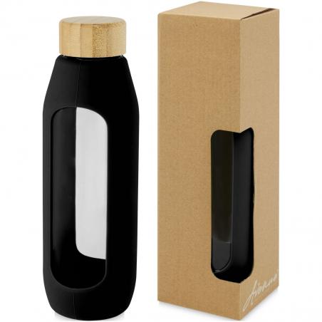Tidan 600 ml flasche aus borosilikatglas mit silikongriff 
