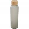Lume 500 ml flasche aus mattiertem kalknatronglas mit bambusdeckel 