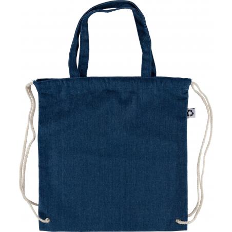 Recycelte Denim-Kordeltasche Dex