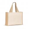 Canvas bag 320 gm² with bottom and sides in laminated jute 350 gm² in natural tones Helsinque