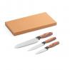 Set of 3 kitchen knives with stainless steel blades and ergonomic handles Baharat