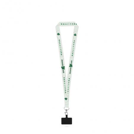 Sublimation lanyard made from recycled polyester 100% rpet with carabiner safety clasp and smartphone holder Epsom
