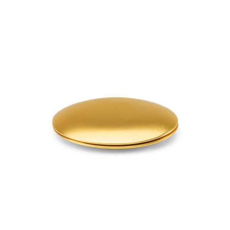Doublesided round aluminum mirror with magnetic closure Kayla