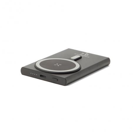 Magnetic power bank with superfast charging in recycled aluminum and recycled abs 5000 mah Wright 5