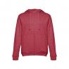 Mens hoodie in cotton and polyester with full zip. Heather red Thc amsterdam ii
