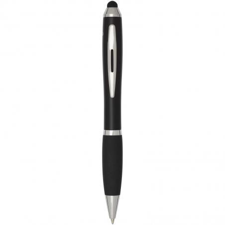 Nash RCS stylus kugelschreiber aus recyceltem kunststoff mit farbigem schaft und schwarzem griff (blaue Tinte) 
