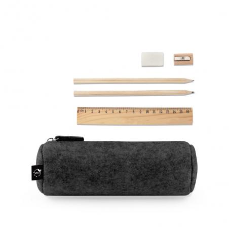 Multipurpose case in recycled felt 100% rpet with ruler pencils rubber and sharpener Nomad