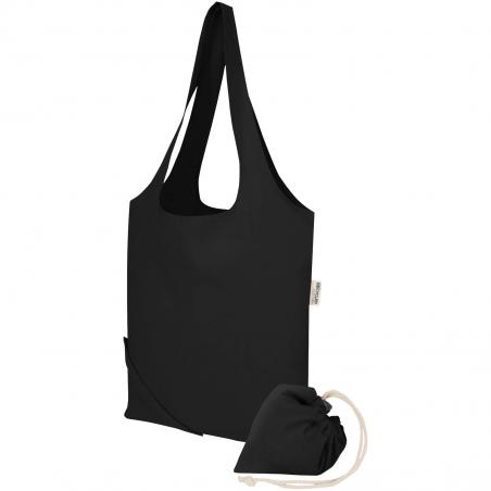 Madras-Mischgewebe, 140 g/m², GRS-zertifizierte, faltbare Baumwoll-Tragetasche, 7 l 