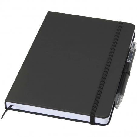 Spectrum set a5 hardcover notizbuch aus recyclingpapier und einem kugelschreiber 