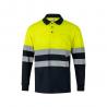 Twotone birdeye polo shirt 160gm² with long sleeves in polyester 100% Vl vulcan