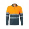 Twotone birdeye polo shirt 160gm² with long sleeves in polyester 100% Vl vulcan