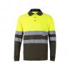 Twotone birdeye polo shirt 160gm² with long sleeves in polyester 100% Vl vulcan