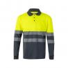 Twotone birdeye polo shirt 160gm² with long sleeves in polyester 100% Vl vulcan large