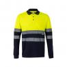 Twotone piqué polo shirt 150gm² with long sleeves in cotton 55% and polyester 45% Vl pluto